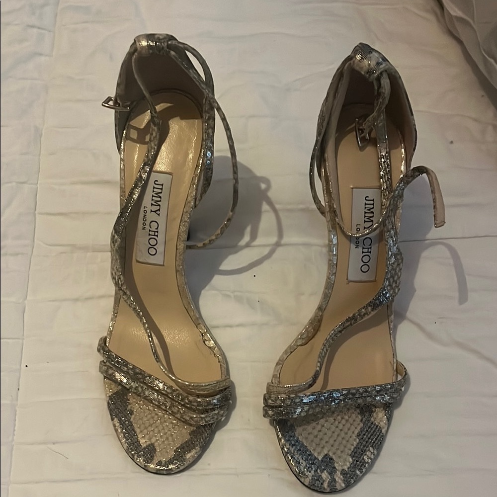 Jimmy Choo Gray Strappy Heels